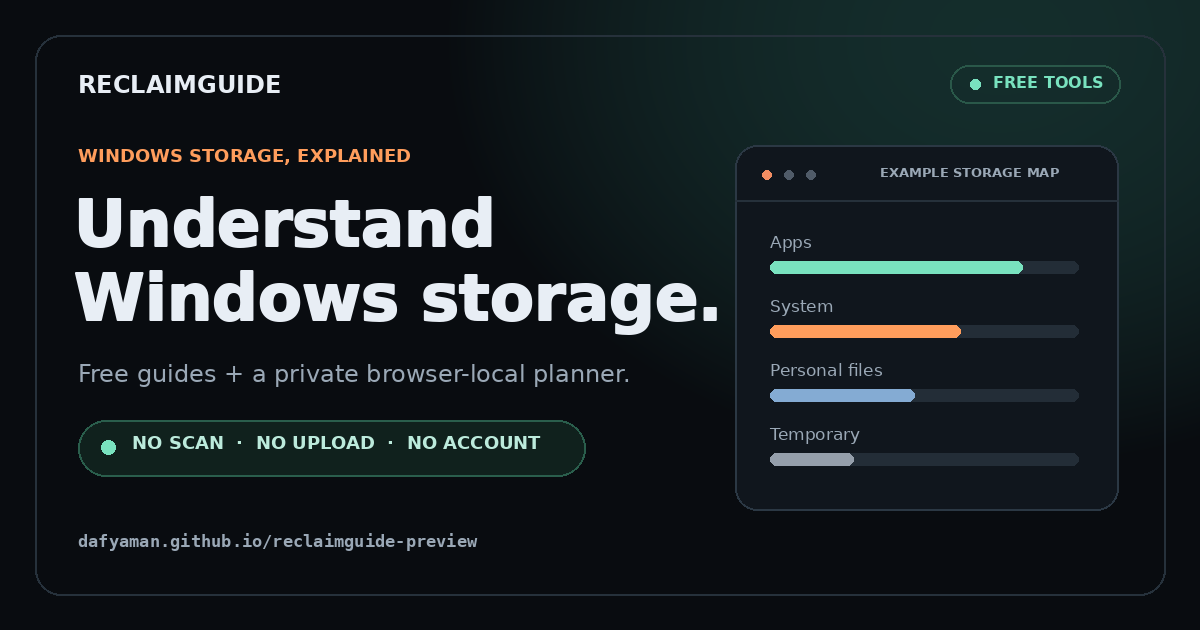 I made a private Windows storage planner that never scans your files — is the flow useful?